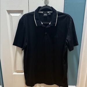 Boss Men's Polo Shirt in Black with White Trim